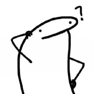 ❔ boneco palito, ponto de interrogação, pensando, engraçado, confuso, rabisco telegram sticker