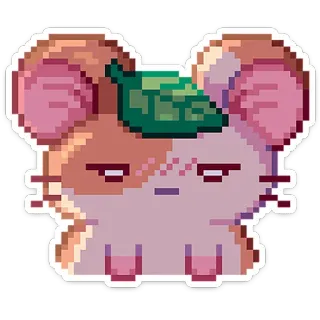 🐹 ハムスター, ピクセルアート, かわいい, 動物, 眠い, カワイイ, ペット telegram sticker