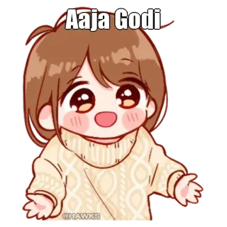 🤔 Aaja Godi whatsapp sticker
