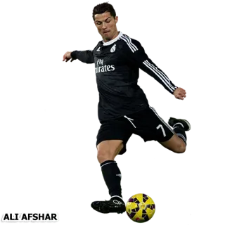 ⚽ Cristiano Ronaldo sepak bola, sepak bola, atlet, olahraga, pemain, Ronaldo telegram sticker