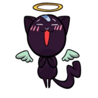 😇 แมว, นางฟ้า, รัศมี, น่ารัก, การ์ตูน telegram sticker