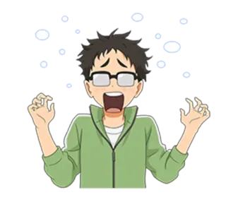 😱 アニメ, ショック, びっくり, 男, 漫画, 心配, 怖い telegram sticker
