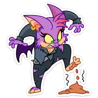 🤢 kelelawar, kartun, marah, hewan, ungu, monster whatsapp sticker