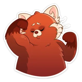 💪 красная панда, животное, милый, наклейка whatsapp sticker