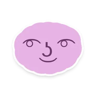 😏 rosto, lua, adesivo, desenho animado, roxo, expressão telegram sticker