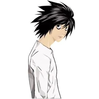 😕 L Lawliet Death Note Anime, Death Note, L, Investigatore, Manga, Intellettuale telegram sticker
