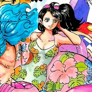 🌟 Nico Robin One Piece anime, one piece, nico robin, fan art, beach, summer telegram sticker