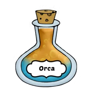 🐋 Orca potion, bottle, orca, liquid, cartoon, fantasy, magic telegram sticker