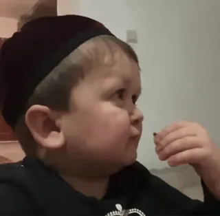 😺 Hasbulla eating, child, snack, meme, muslim telegram sticker