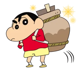 🚶 Shin-chan cartoon, anime, character, backpack, funny, child telegram sticker