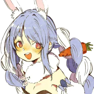 😃 Pekora Anime, Coelho, Garota, Vtuber telegram sticker