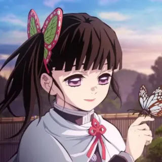 🦋 Kanao Tsuyuri Demon Slayer Anime, Kanao Tsuyuri, Demon Slayer, Borboleta, Garota, Personagem whatsapp sticker