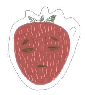 🌟 aardbei, fruit, schattig, sticker, cartoon whatsapp sticker