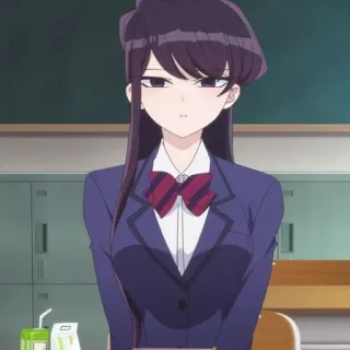 ☁️ Komi Shouko Komi Can't Communicate Anime, Mangá, Komi Can't Communicate, Komi Shouko, uniforme escolar, fofa, garota anime telegram sticker
