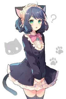 ❔ Аниме, Девушка-кошка, Горничная, Милый, Каваий telegram sticker