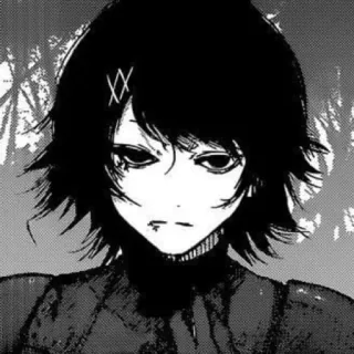😐 Urie Kuki Tokyo Ghoul アニメ, 漫画, 東京喰種, 瓜江久生, キャラクター, 黒髪 telegram sticker