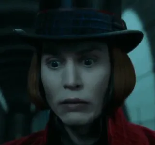 🍫 Willy Wonka Charlie and the Chocolate Factory willy wonka, johnny depp, fabbrica di cioccolato, film, personaggio, attore, cappello a cilindro telegram sticker