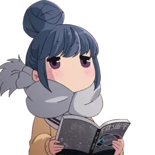 ☺️ 宇宙宅 动漫, 女孩, 阅读, 书 telegram sticker
