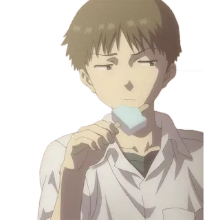 😒 Shinji Ikari Neon Genesis Evangelion anime, character, boy, evangelion telegram sticker