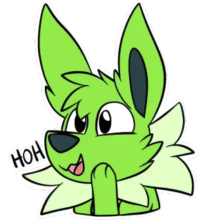 😉 HOH Dibujo animado, Perro, Animal, Sticker, Lindo, Verde, Divertido, Meme whatsapp sticker