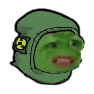 😶 Pepe the Frog żaba, pepe, promieniowanie, mem, nuklearny telegram sticker