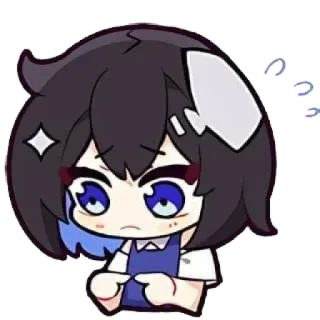 😣 Аниме, Девушка, Грустный, Милый, Мультфильм whatsapp sticker