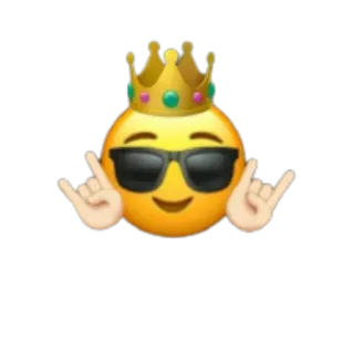 👑 Emoji, Corona, Occhiali da sole, Figo, Gesto, Mani, Faccia telegram sticker