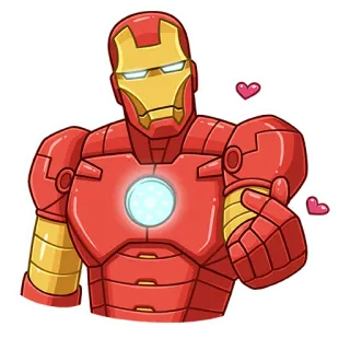 ❤️ Iron Man Homem de Ferro, Marvel, super-herói, personagem de quadrinhos, coração, amor, afeição telegram sticker