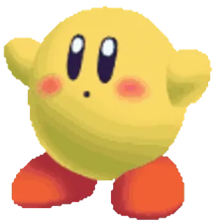 🤘 Kirby 卡比, 电子游戏, 任天堂, 角色, 可爱, 黄色, 卡通 whatsapp sticker