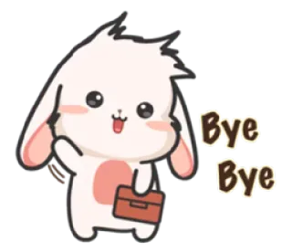 👋 Bye Bye coelho, tchau, adeus, acenando, fofo, desenho animado telegram sticker