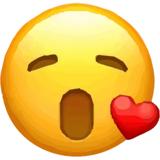 😘 Emoji, Kuss, Liebe, Herz, Gelb whatsapp sticker