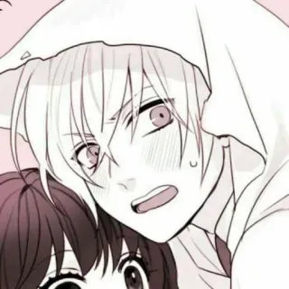 🌟 Style anime, Dessin animé, Couple, Mignon, Rougeur telegram sticker