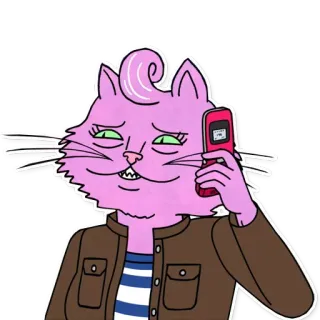 📱 Princess Carolyn BoJack Horseman VM мультфильм, кошка, телефон, животное, телешоу telegram sticker