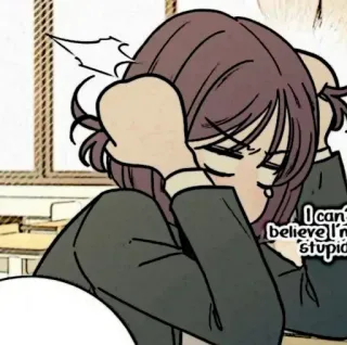 📱 I can't believe I'm so stupid Anime, Cartone animato, Studente, Ragazza, Scuola, Esasperata telegram sticker