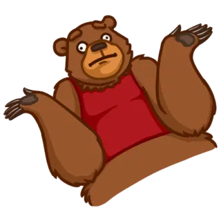 👐 Urso, Dando de ombros, Confuso, Pergunta, Inseguro, Desenho animado telegram sticker