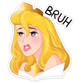 😬 Aurora Sleeping Beauty BRUH disney, princesa, meme, engraçado, desenho animado, aurora, bela adormecida telegram sticker