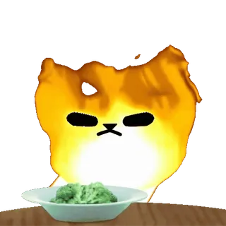 😒 猫, 梗, 西兰花, 食物, 可爱, 搞笑, 动物 telegram sticker