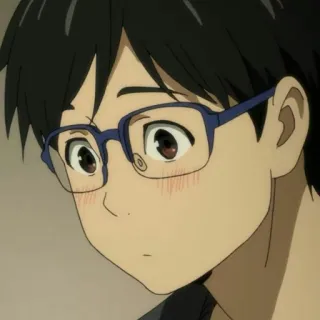 🌨 Yuri Katsuki Yuri!!! on Ice Аниме, Мультфильм, Мужчина, Очки, Персонаж, Yuri on Ice, Юрий Кацуки telegram sticker