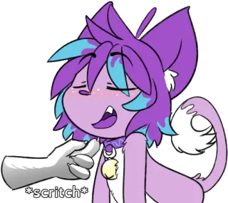 😌 *scritch* แมว, สัตว์เลี้ยง, ข่วน, น่ารัก, สัตว์ telegram sticker