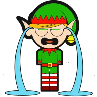 😭 эльф, плачет, грустный, рождество, праздник, мультфильм telegram sticker