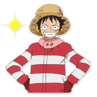 😁 Monkey D. Luffy One Piece Anime, One Piece, Monkey D. Luffy, Sombrero de Paja, Dibujos animados whatsapp sticker
