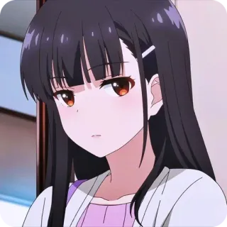 ⭐️ アニメ, 女の子, キャラクター, ブルネット, ロングヘア telegram sticker