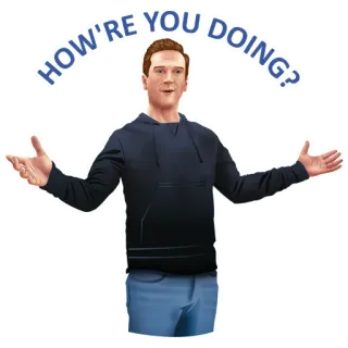 👋 HOW'RE YOU DOING? tudo bem, amigável, homem, pergunta, saudação telegram sticker