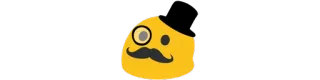 🎩 snor, monocle, hoge hoed, emoji telegram sticker