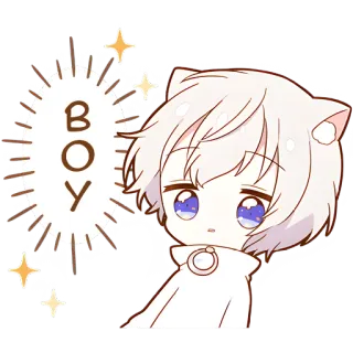 😱 BOY Junge, Anime, Cartoon, Sticker, Süß, Kawaii whatsapp sticker