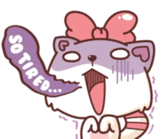 😪 so tired... 고양이, 피곤한, 지친, 귀여운, 만화 telegram sticker