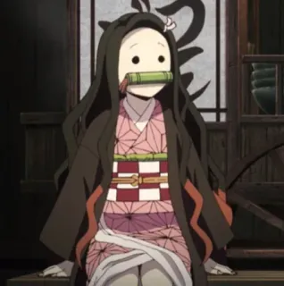 ✨ Nezuko Kamado Demon Slayer อนิเมะ, เนซึโกะ, ดาบพิฆาตอสูร, มังงะ, คาวาอี้, น่ารัก telegram sticker