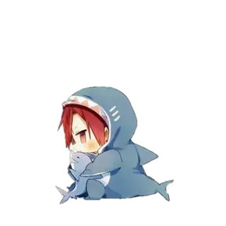 🐬 Chibi, Requin, Anime, Dessin animé, Mignon, Costume telegram sticker