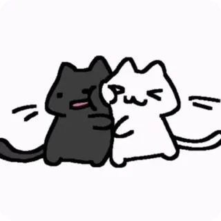 🤗 cats, hugging, cartoon, cute telegram sticker