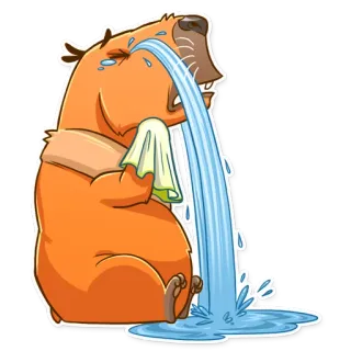 😭 ร้องไห้, เศร้า, อารมณ์, หมี, การ์ตูน, น้ำตา, ผ้าขนหนู telegram sticker